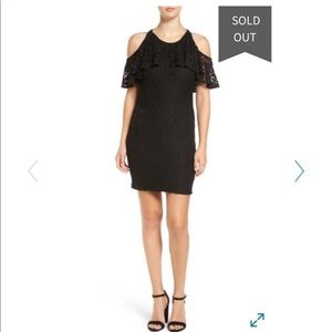 Women’s black lace cold shoulder dress